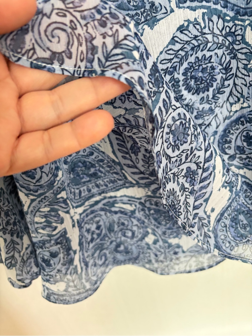 Christina Blue Paisley Notch-Neck Sleeveless Camisole - Picture 5 of 11